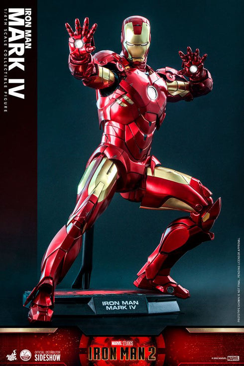 Hot Toys Iron Man Mark IV & Suit-Up Gantry - Iron Man 2 - QS020 & ACS02 - 1/4 Scale Collectible Figure Set